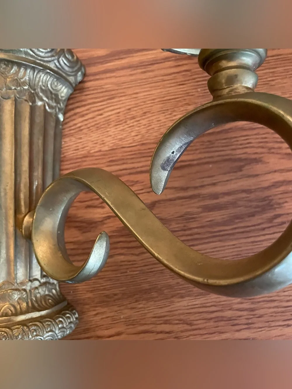 Antique E F Caldwell Large Bronze 2 Light Sconce Gilt Patina